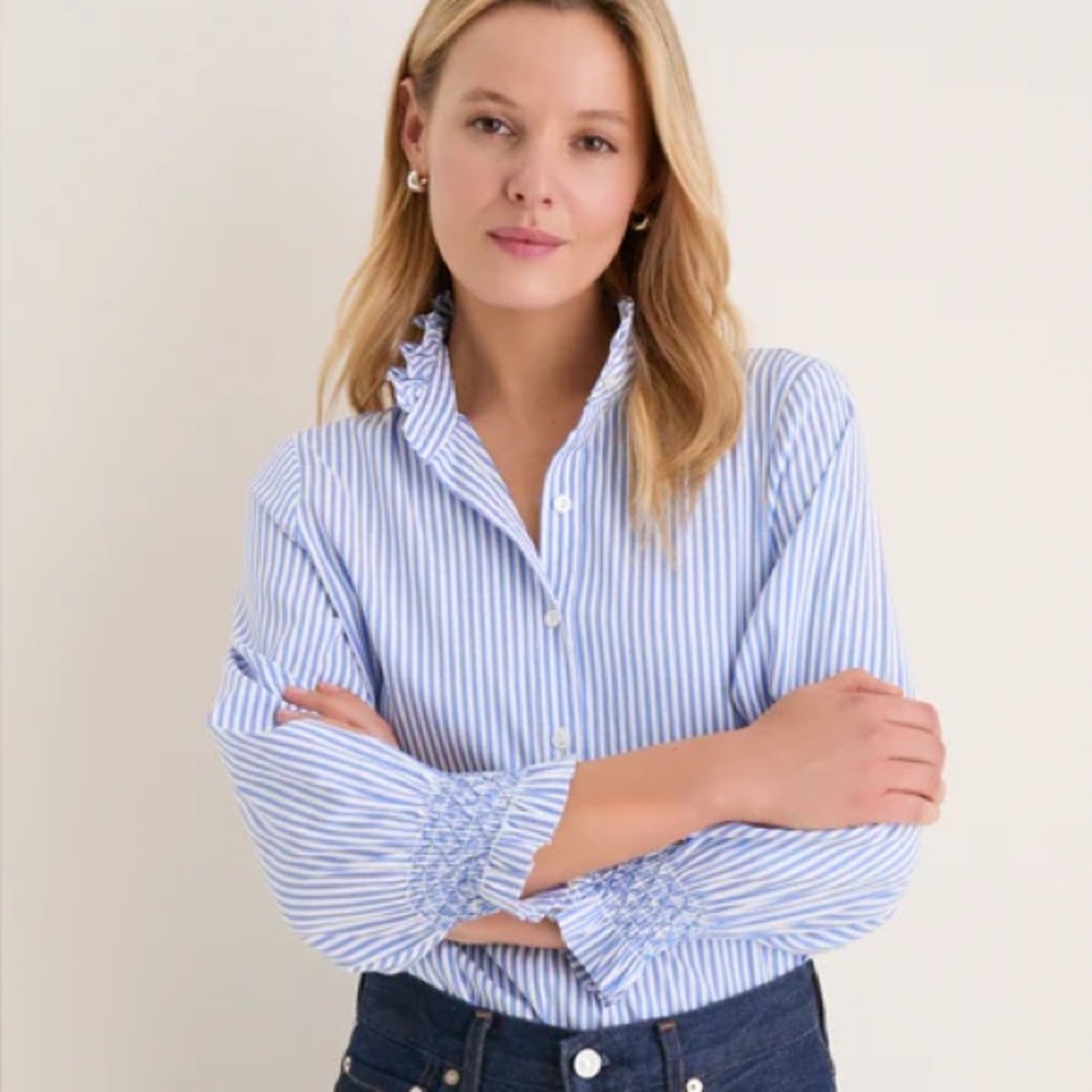 Tuckernuck Blue and White Striped Button Down Shirt